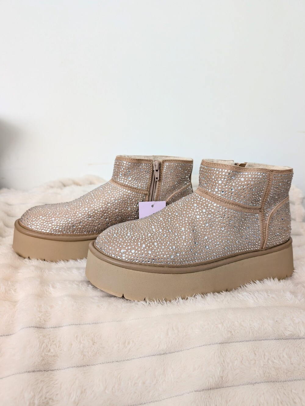 NWT Sparkly Platform Booties Size 9